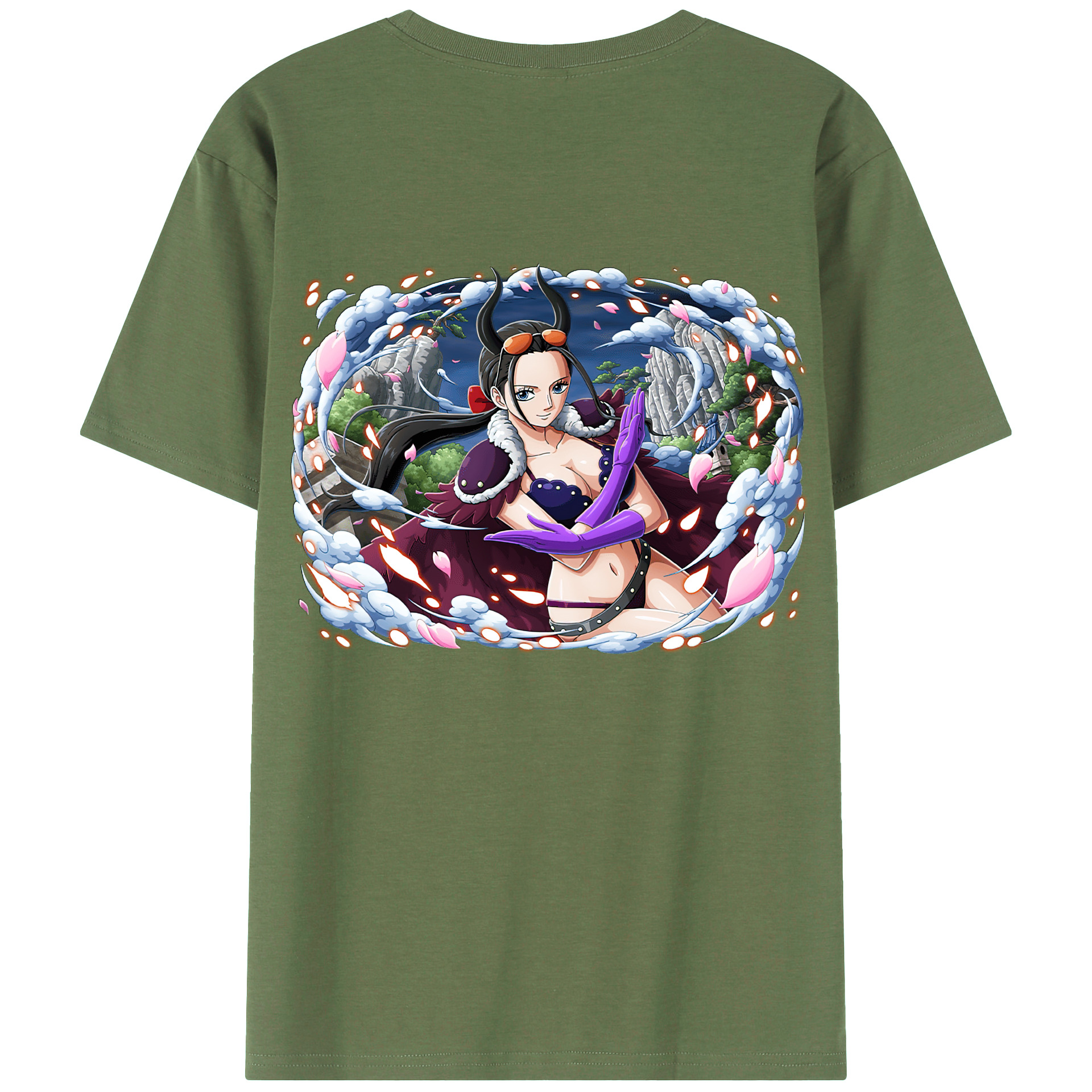 ワンピース ニコ・ロビン ONE PIECE Nico Robin 綿100％ メンズ半袖Tシャツ（バックプリント） 通気性